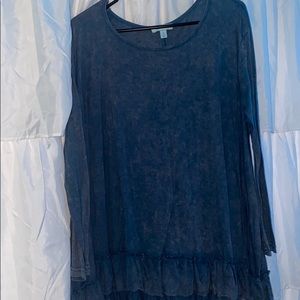 Blue long flowy shirt!